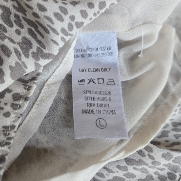 Buddy Love Cream With Animal Print Ruffle Dress.Size L - Picture 6 of 8